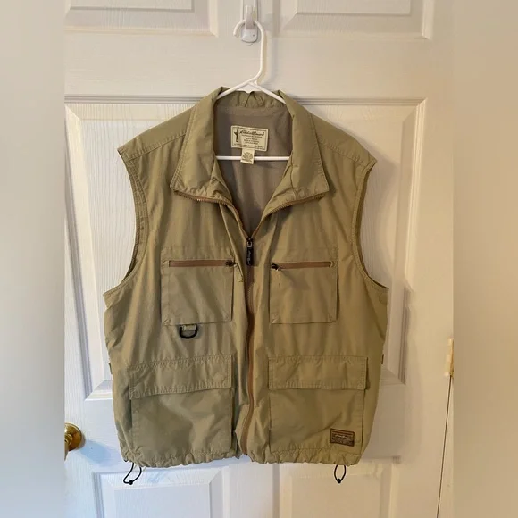 Eddie  Bauer Men's Khaki Outdoor Vest Size xl - Picture 3 of 10